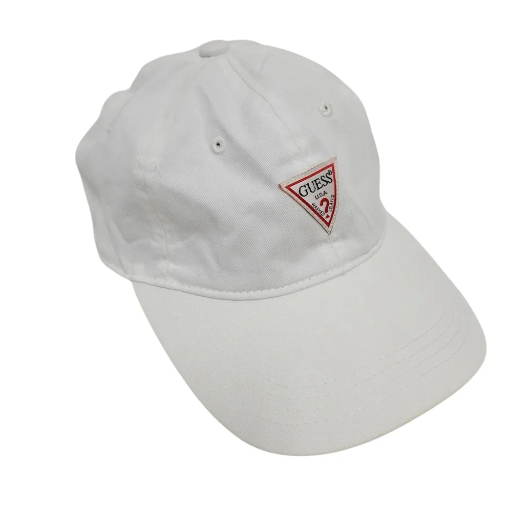 GUESS Women's Baseball Hat White 100% Cotton